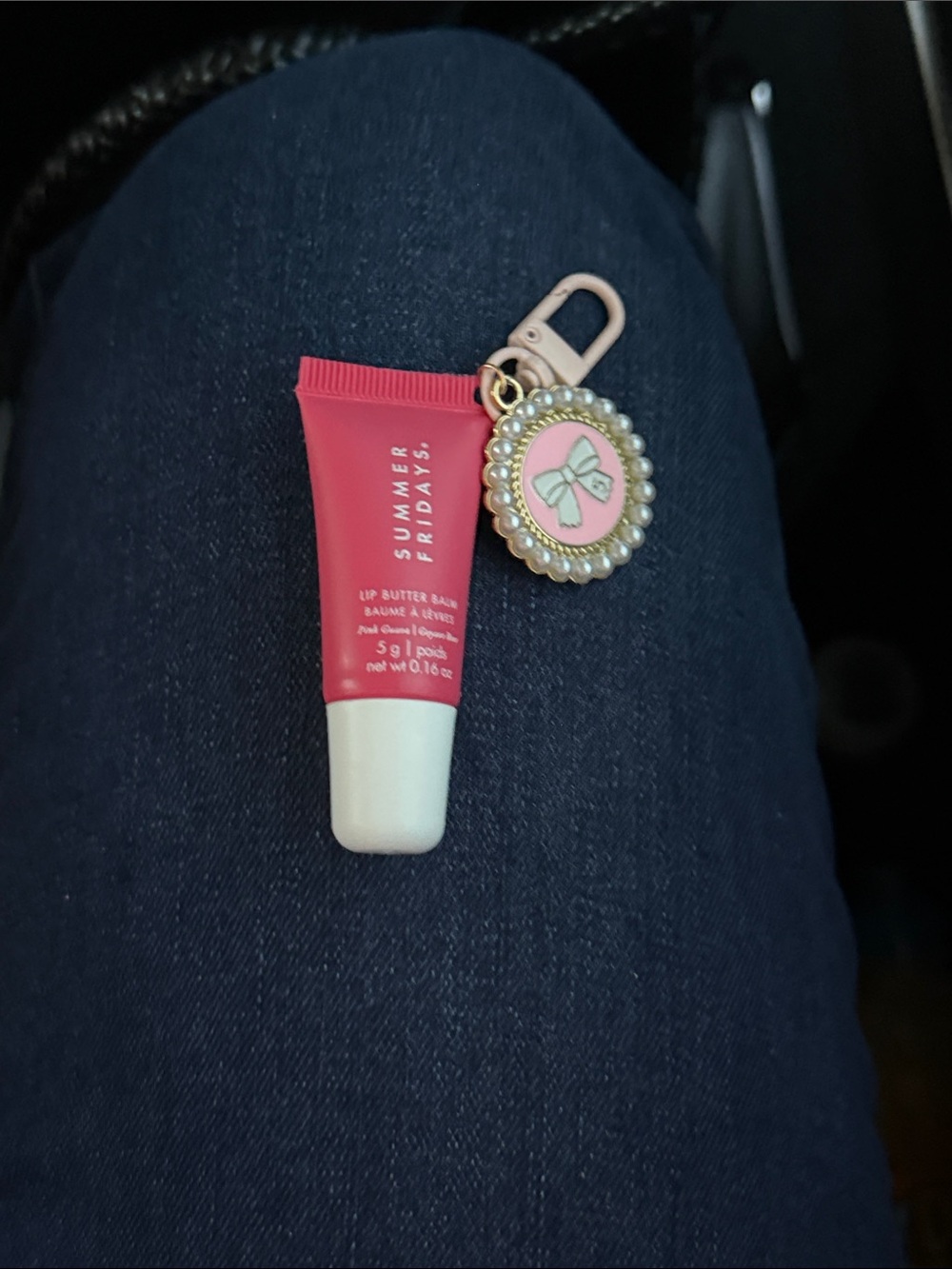 Summer Fridays Pink Lip Butter Balm with Decorative Charm